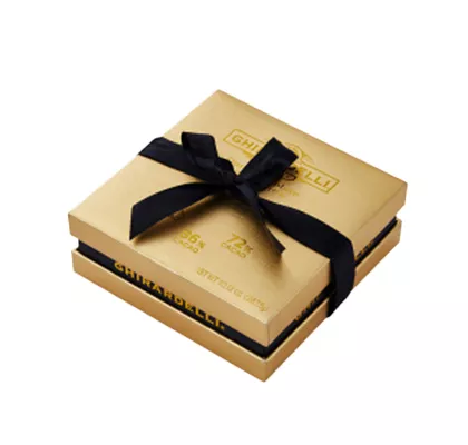 Luxury Gold Chocolate Lid-Off Box with Ribbon